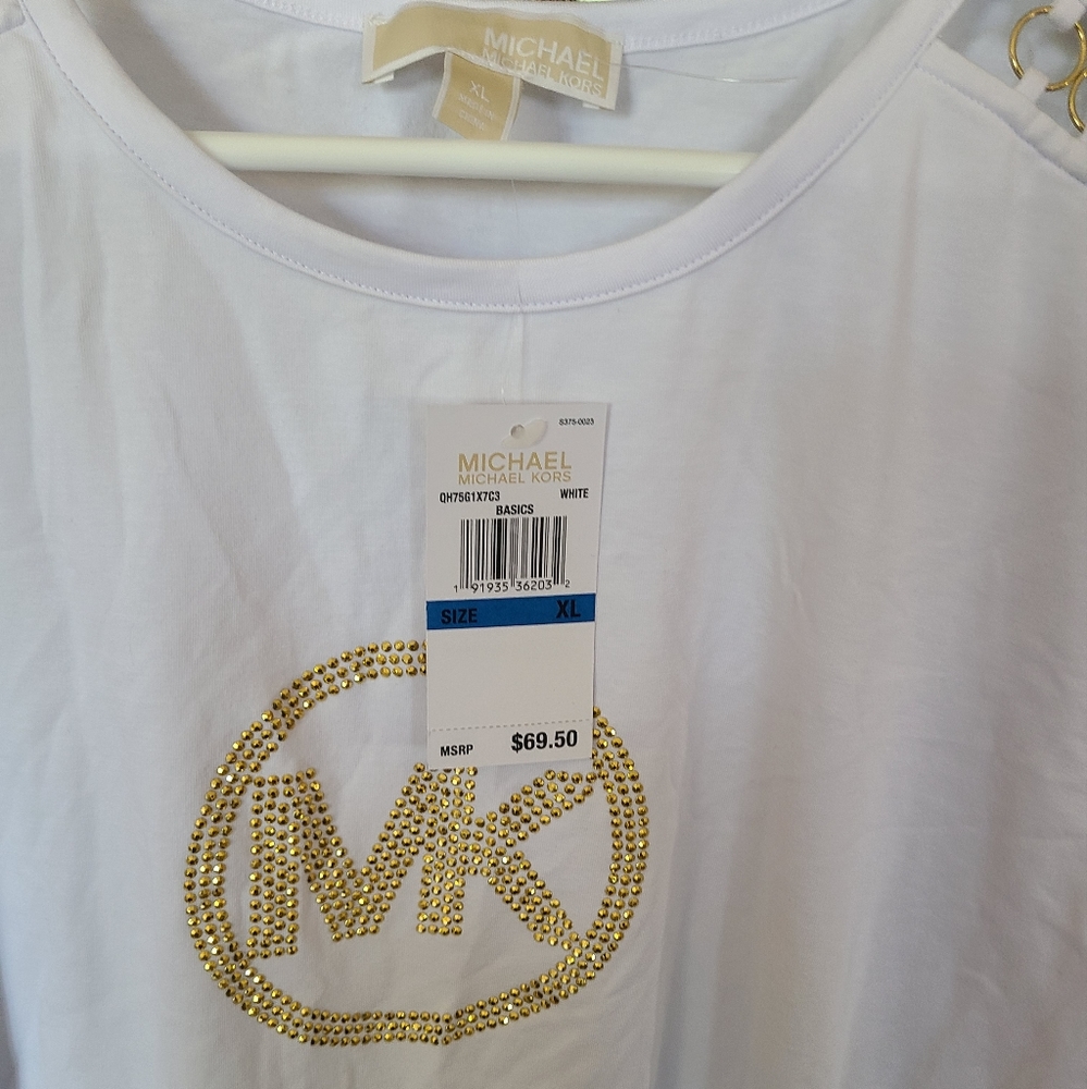 Michael kors woman's long sleeve talk with bling initials. - Picture 2 of 6